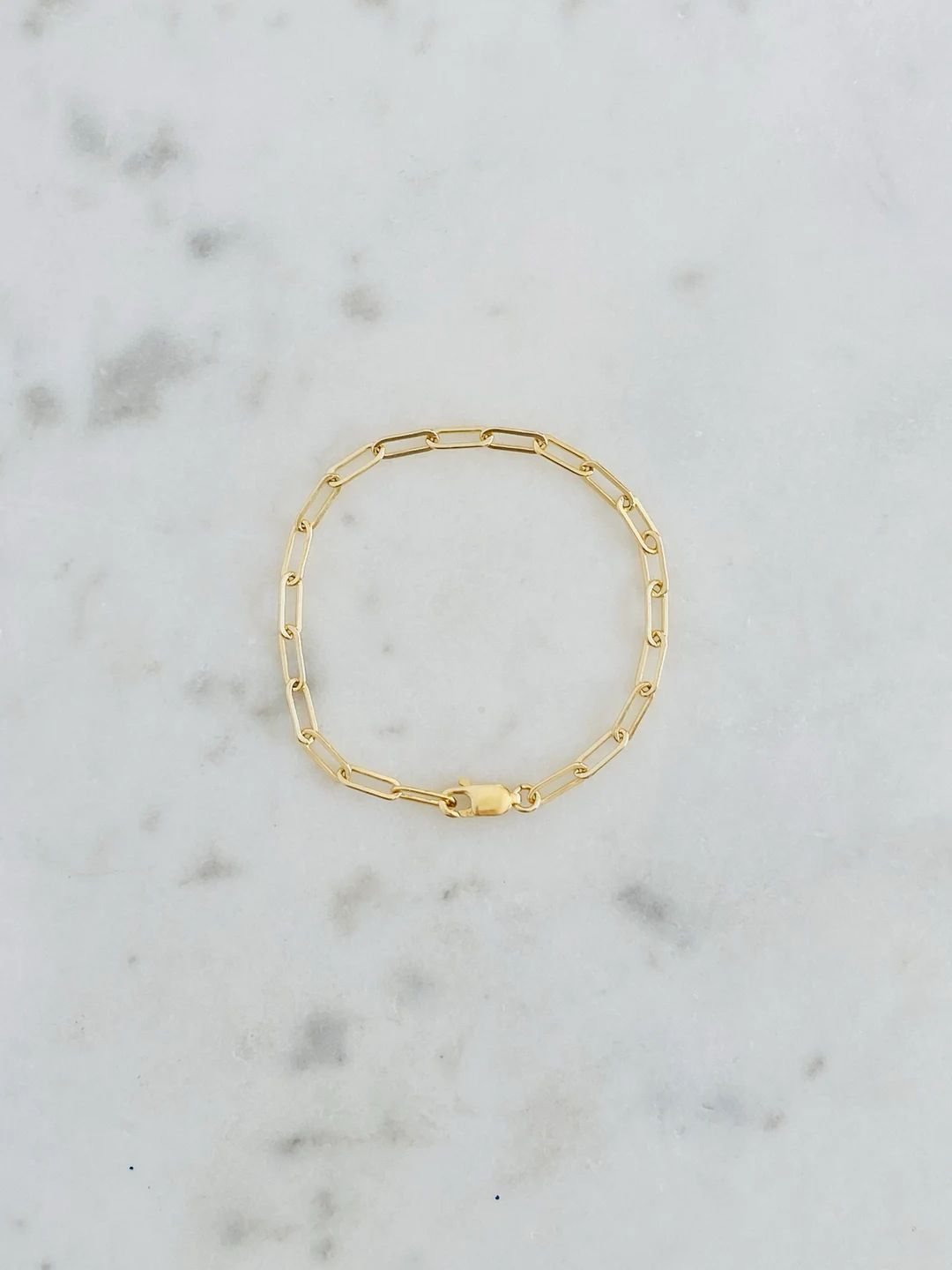 Paperclip Chain Bracelet 14k Gold Filled Bracelet - Etsy | Etsy (US)