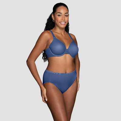 Vanity Fair Lingerie Women's Smoothing Underwire T-Shirt Bra Inspired By You - Blue 42C: Adjustable Strap, Molded Cup | Target