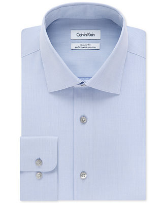 Calvin Klein Calvin Klein Men's STEEL Classic-Fit Non-Iron Performance Herringbone Spread Collar ... | Macys (US)