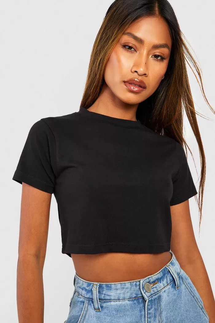 Basic Cotton Cropped Baby T-shirt | Boohoo.com (UK & IE)
