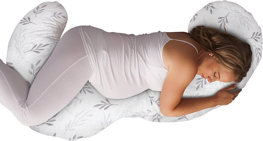 Boppy Total Body Pregnancy Pillow, Gray Wispy Leaves, Body Pillow for Prenatal and Postpartum Sup... | Amazon (US)