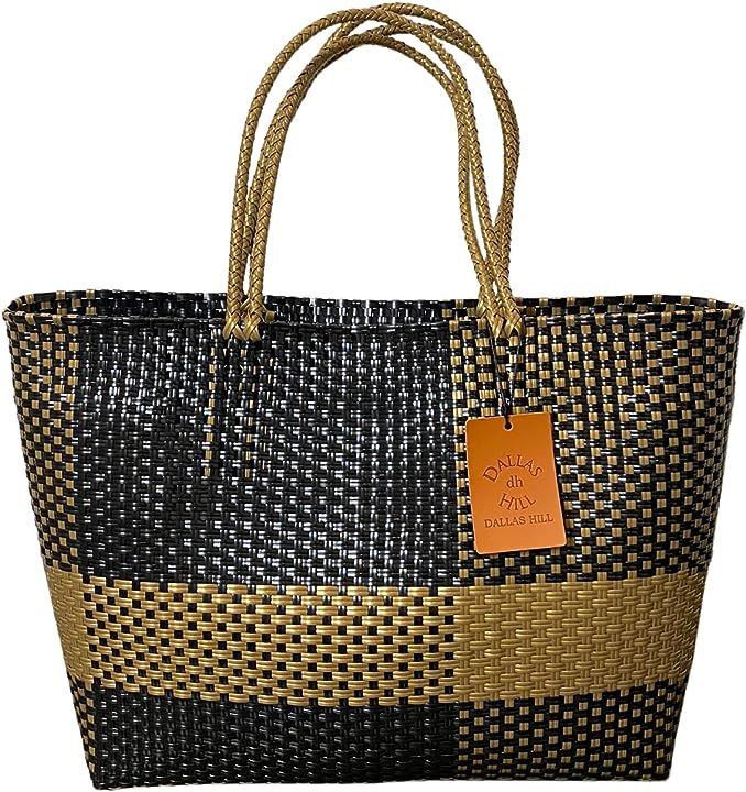 Dallas Hill Designs Handwoven Super Tote Bag for Women | Recycled Plastic Shoulder Purse | Summer Be | Amazon (US)