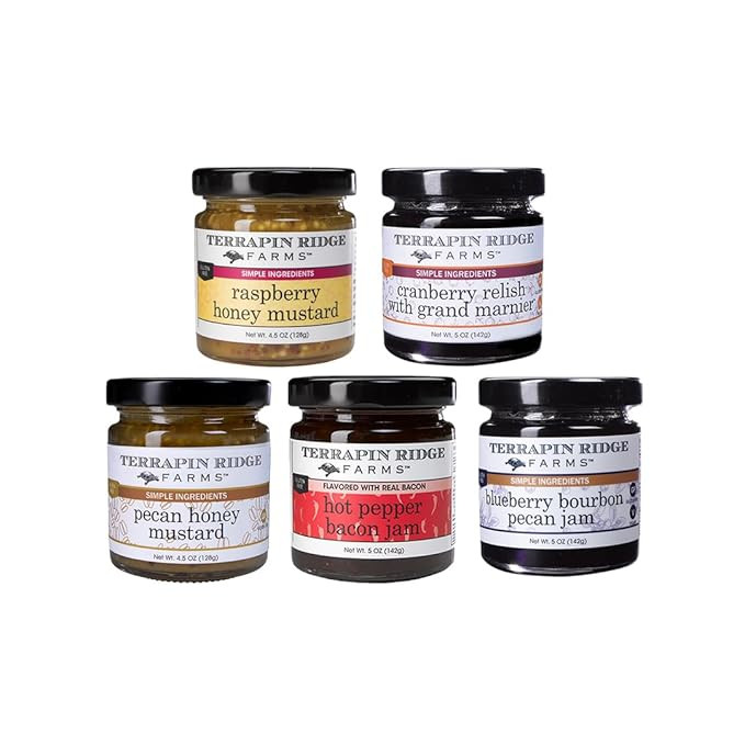 Terrapin Ridge Farms Just Enough Mini Sampler Set – 5 Gourmet Jams and Mustards | Amazon (US)