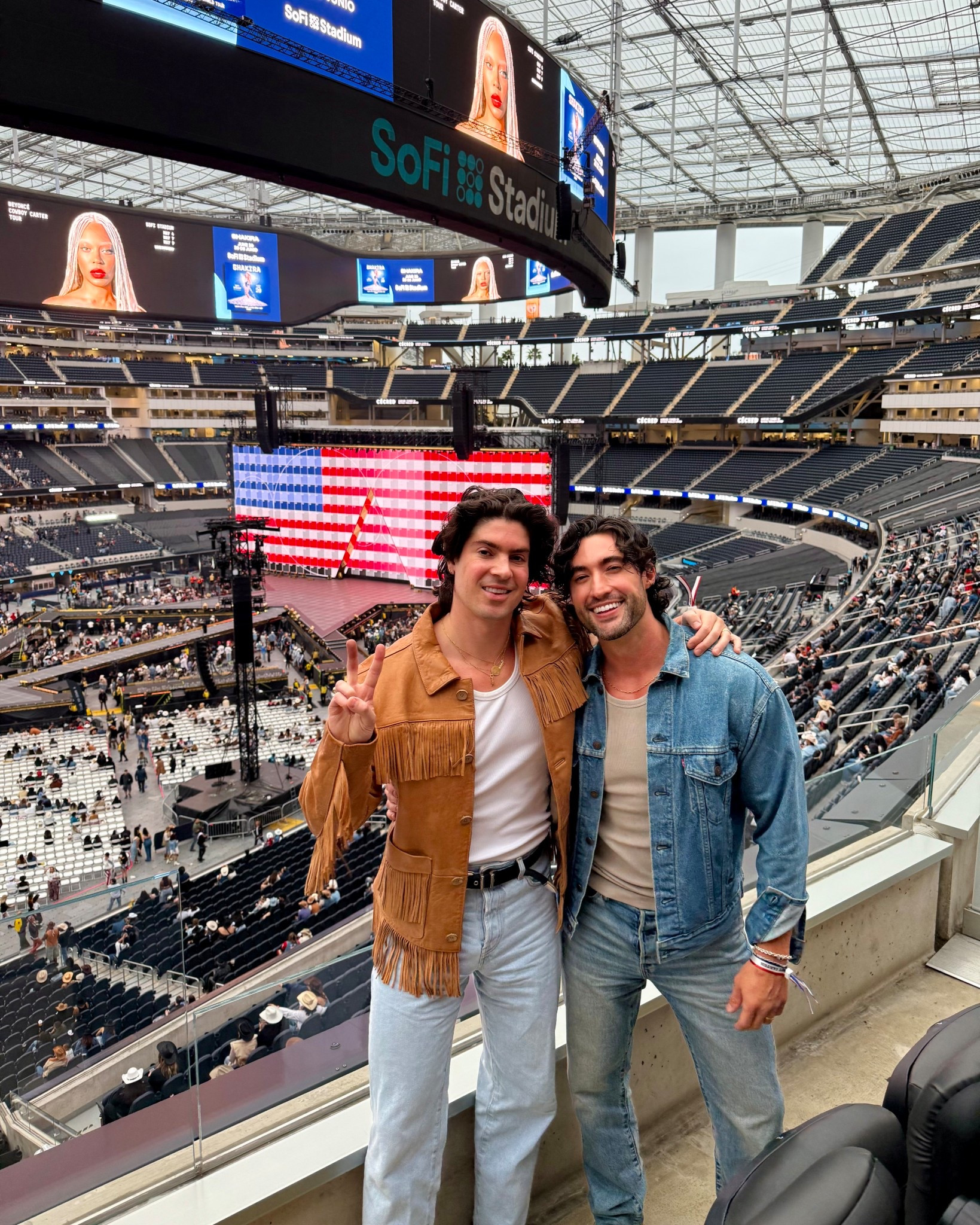 what we wore to Cowboy Carter 🤠 

fringe jacket is vintage Banana Republic, so we linked to a similar suede trucker from Levi’s! 

#LTKMens