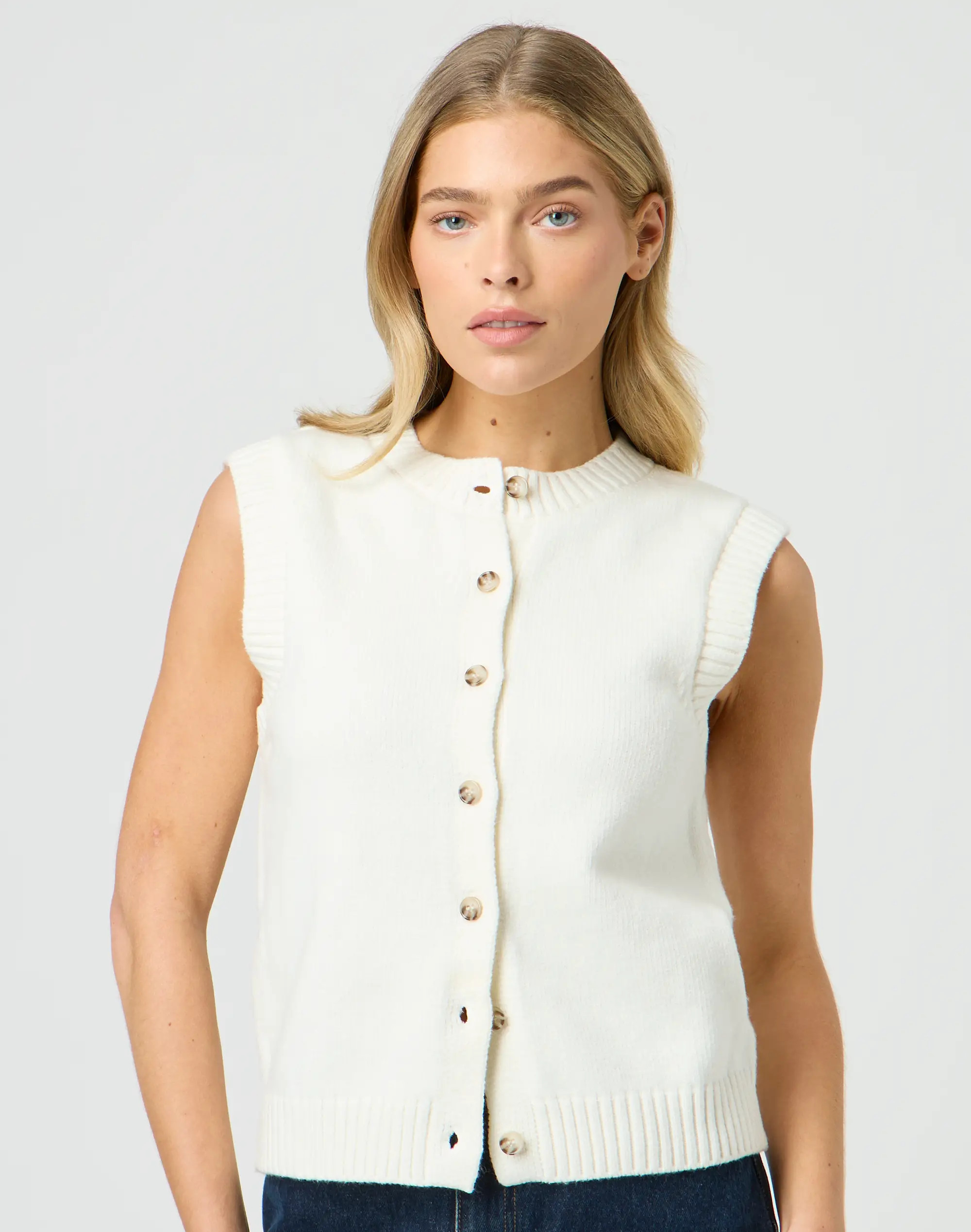 Knit Button Up Vest | Glassons (Australia)