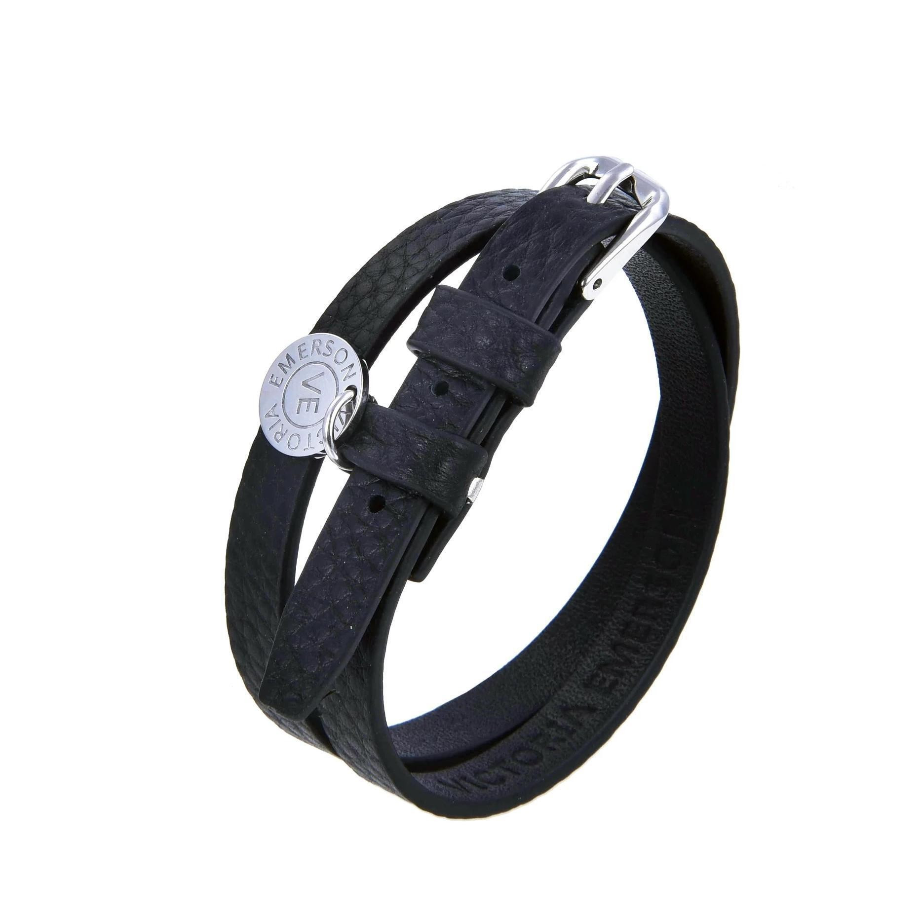 Double Wrap on Black Leather (SAMPLE) | Victoria Emerson