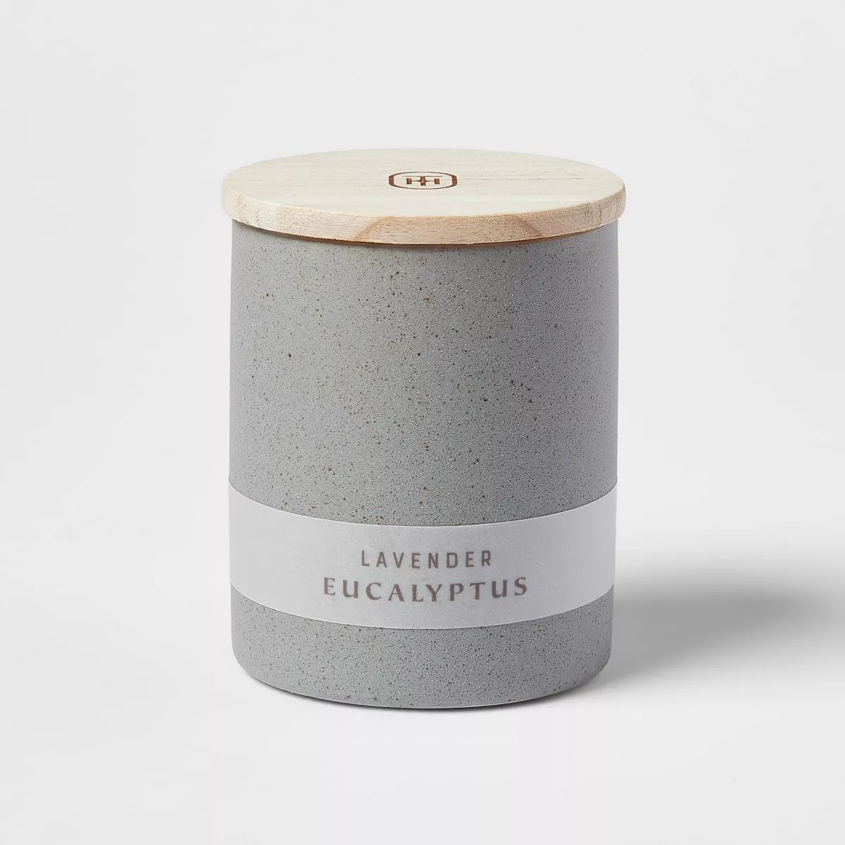 6oz Matte Textured Ceramic Wooden Wick Candle Gray / Lavender Eucalyptus - Threshold™ | Target