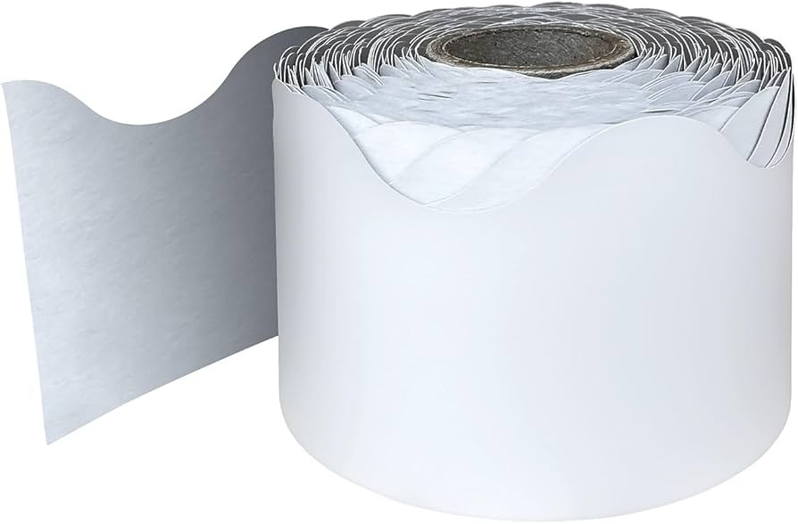Carson Dellosa 65 Feet Roll of White Bulletin Board Border, White Bulletin Board Paper, Scalloped... | Amazon (US)