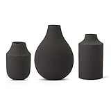 K&K Interiors 15500A-BK Set of 3 Black Matte Small Metal Vases | Amazon (US)