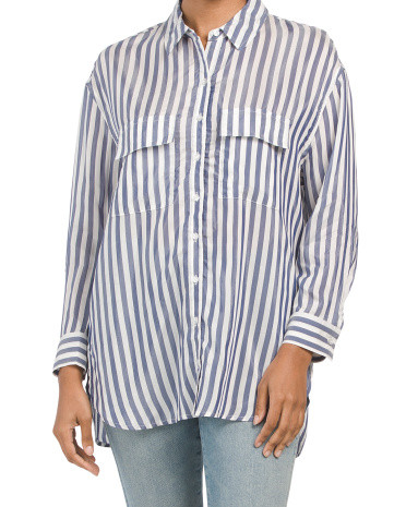 Striped Button Down Long Sleeve Shirt | TJ Maxx