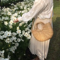 P-Mia Beach Bag • Classic Straw Bag/Bridesmaid Gifts Cross Body Basket Bag/ Woven Wicker Shoulder Gi | Etsy (US)
