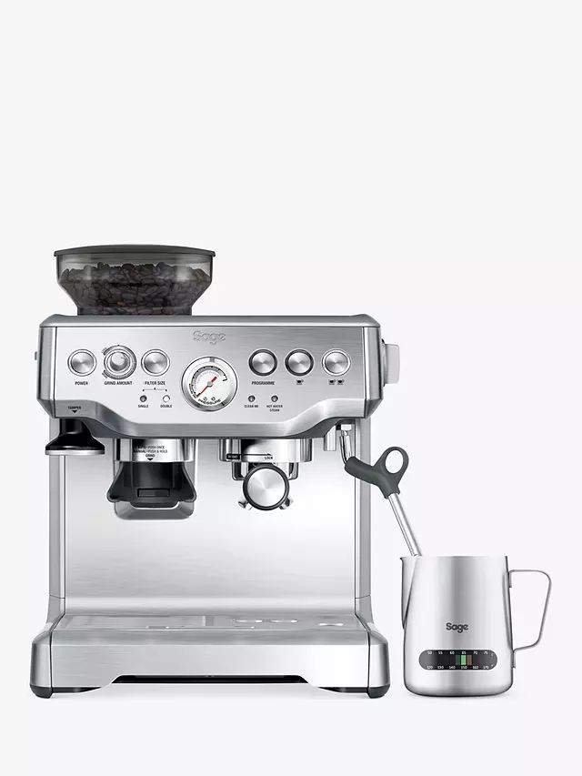 Sage Barista Express Bean-to-Cup Coffee Machine with Milk Jug, Stainless Steel | John Lewis (UK)