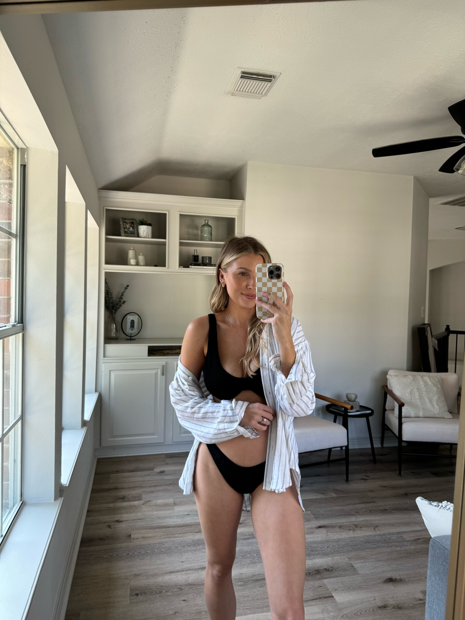 Vacation swim outfit for summer! Bikini in M in top and S in bottoms. These ones are cheeky fyi! Button up in M

#LTKStyleTip #LTKSeasonal #LTKSwim