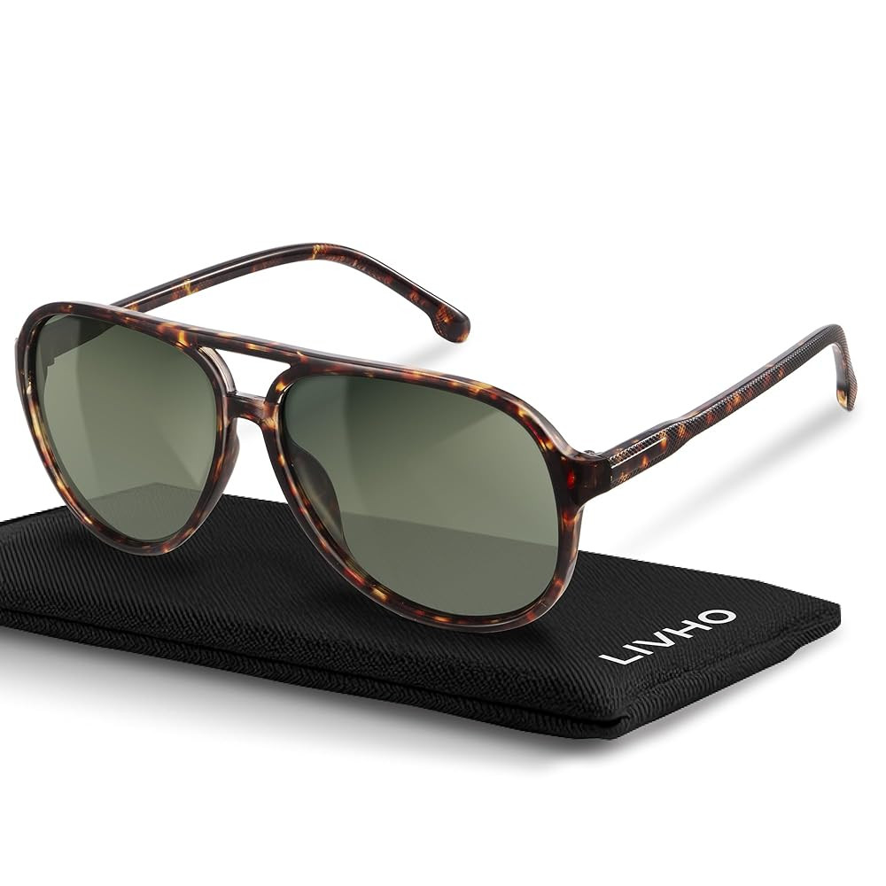livho Trendy Polarized Aviator Sunglasses Women Men, Retro Sun Glasses for Women Men 2025, Oversi... | Amazon (US)