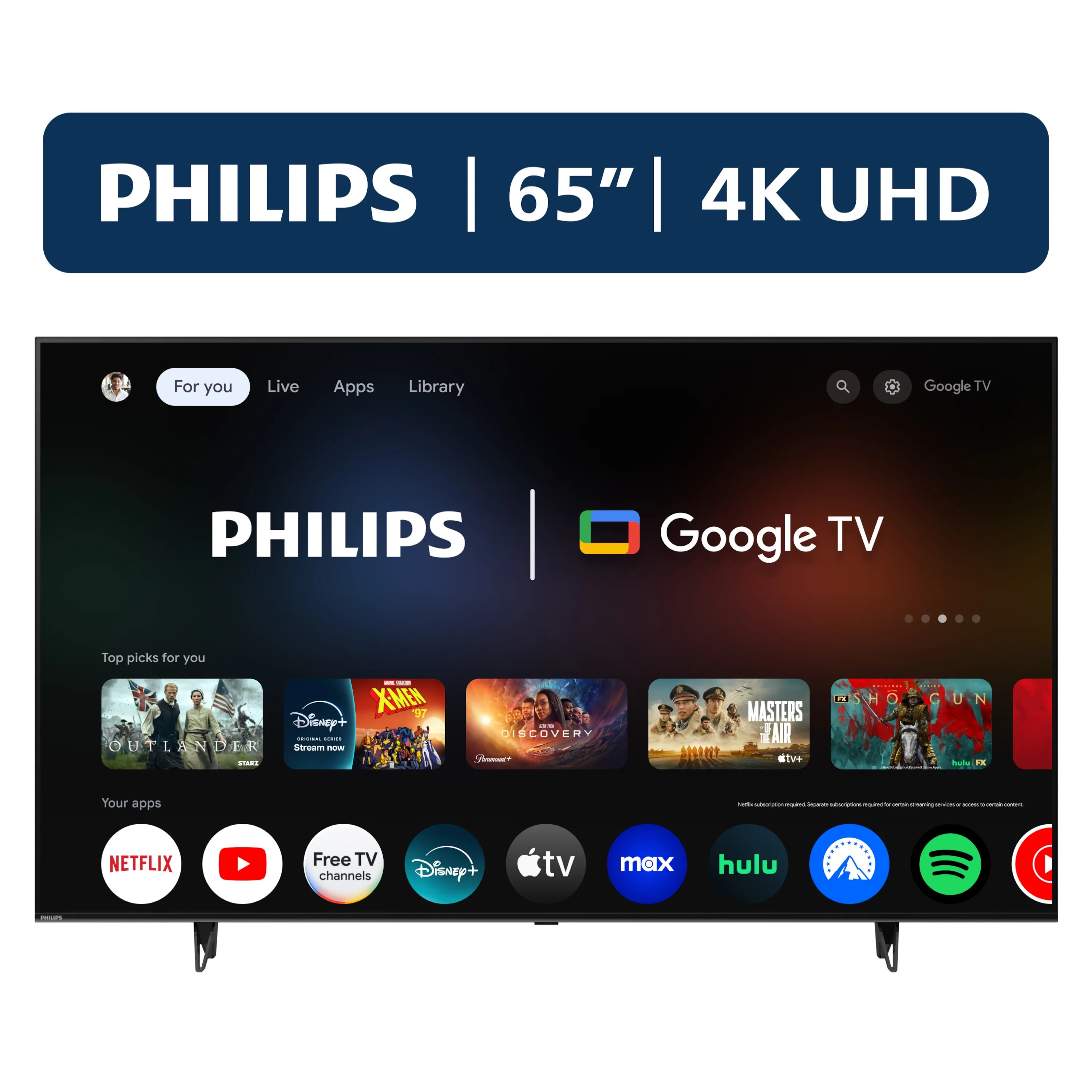 Philips 65" Class 4K Ultra HD (2160p) Google Smart LED Television (65PUL7552/F7) | Walmart (US)