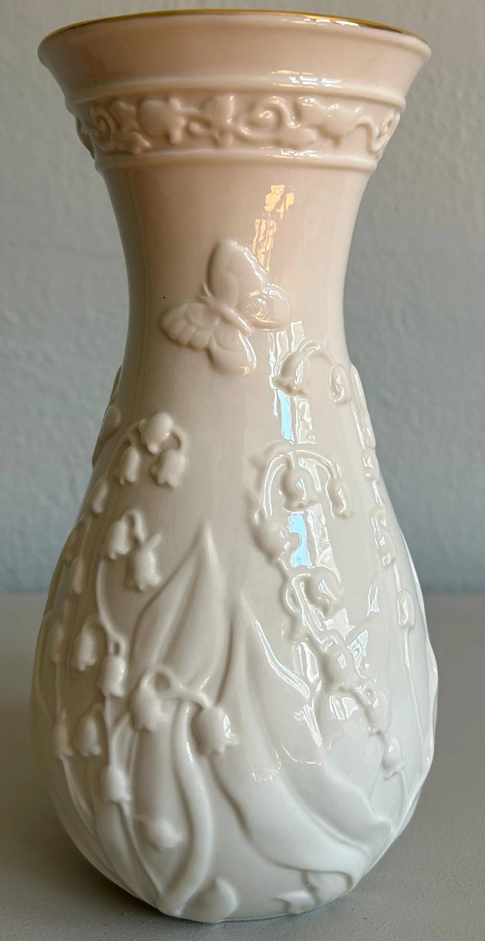 Lenox Floral Meadow Vase: Embossed Lily of the Valley, Gold Rim, Cottage Decor | Etsy (Global)