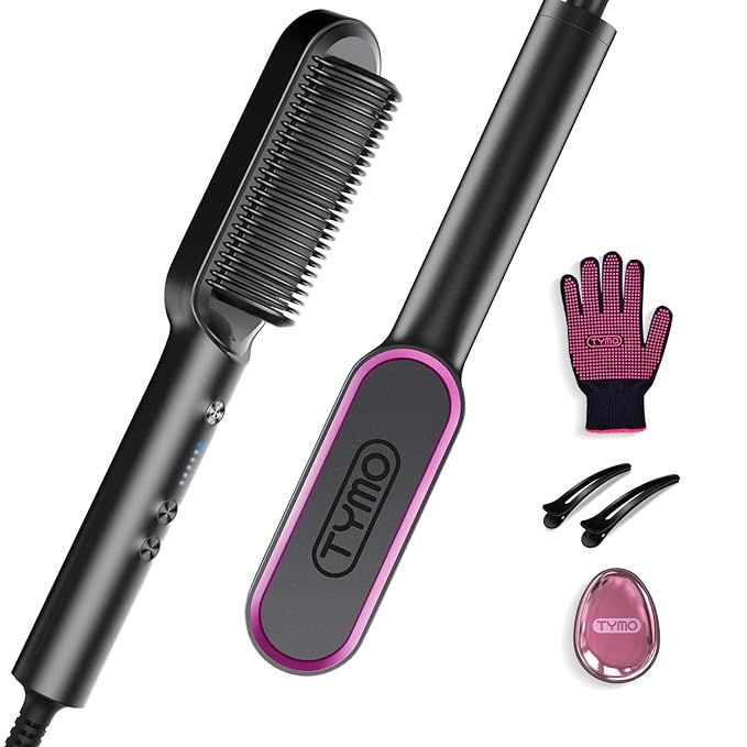 Hair Straightener Brush, TYMO Ring Hair Straightener Comb Straightening Brush for Women with 5 Te... | Amazon (US)