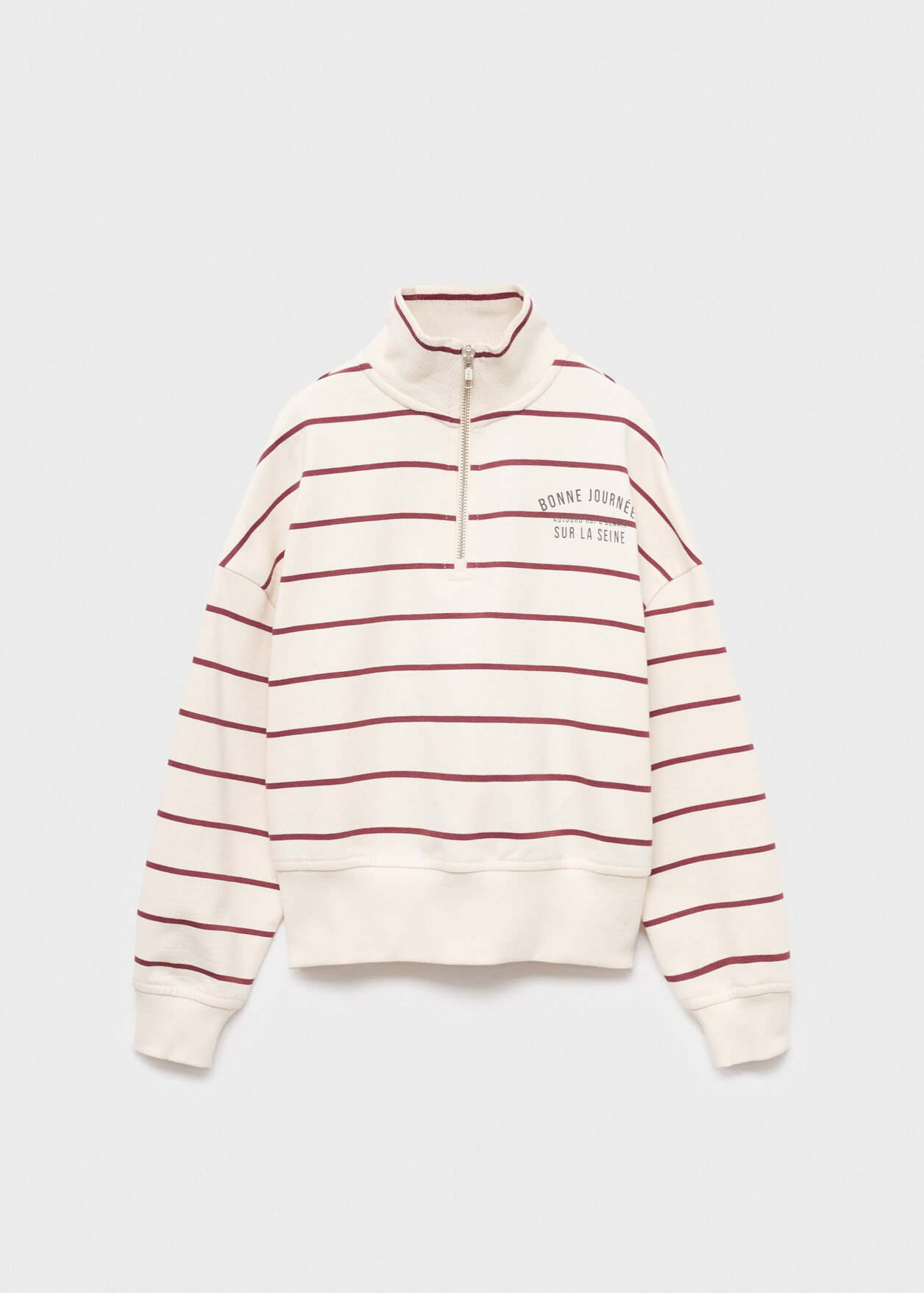 Sweatshirt stripes message print - Kids | MANGO USA | Mango (US/MX/AU)