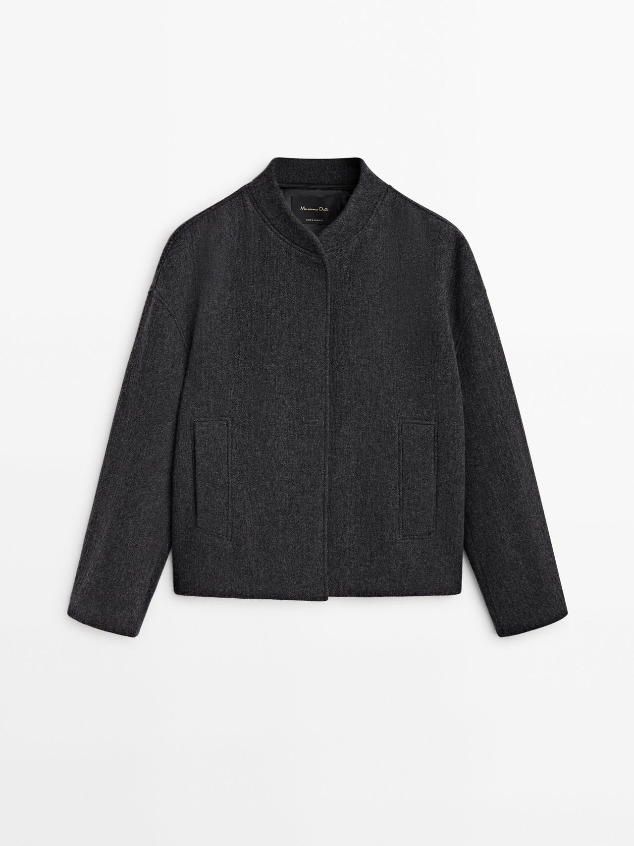 Wool blend bomber jacket | Massimo Dutti UK