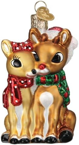 Old World Christmas Rudolph and Clarice Glass Blown Ornament for Christmas Tree, Handcrafted Holi... | Amazon (US)