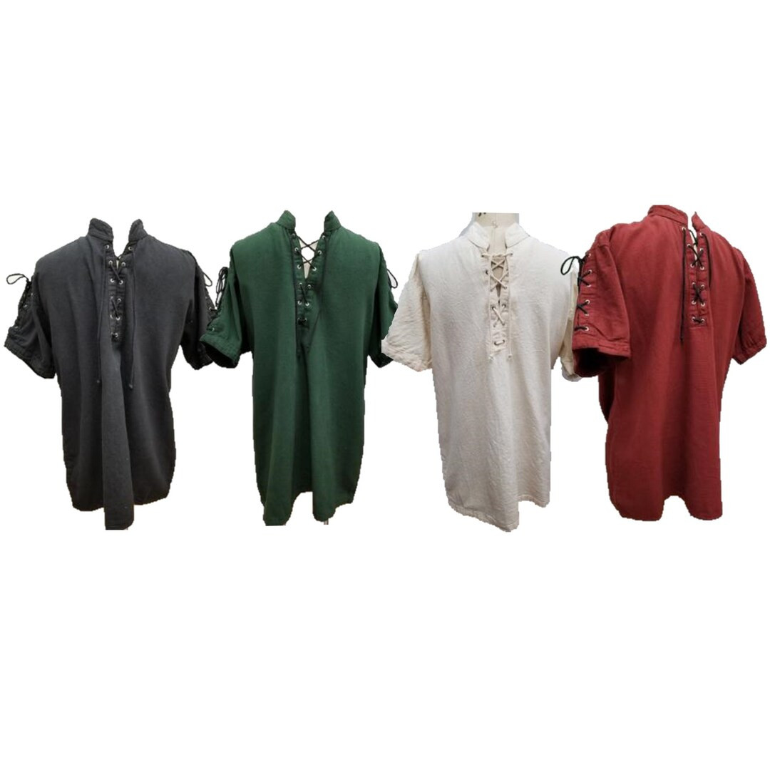 Men's Lace-up Short Sleeve Renaissance Shirt - Etsy | Etsy (US)