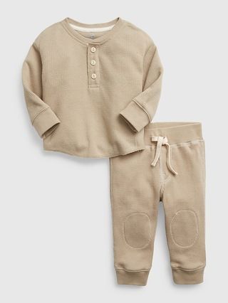 Baby Waffle-Knit Henley Outfit Set | Gap (US)