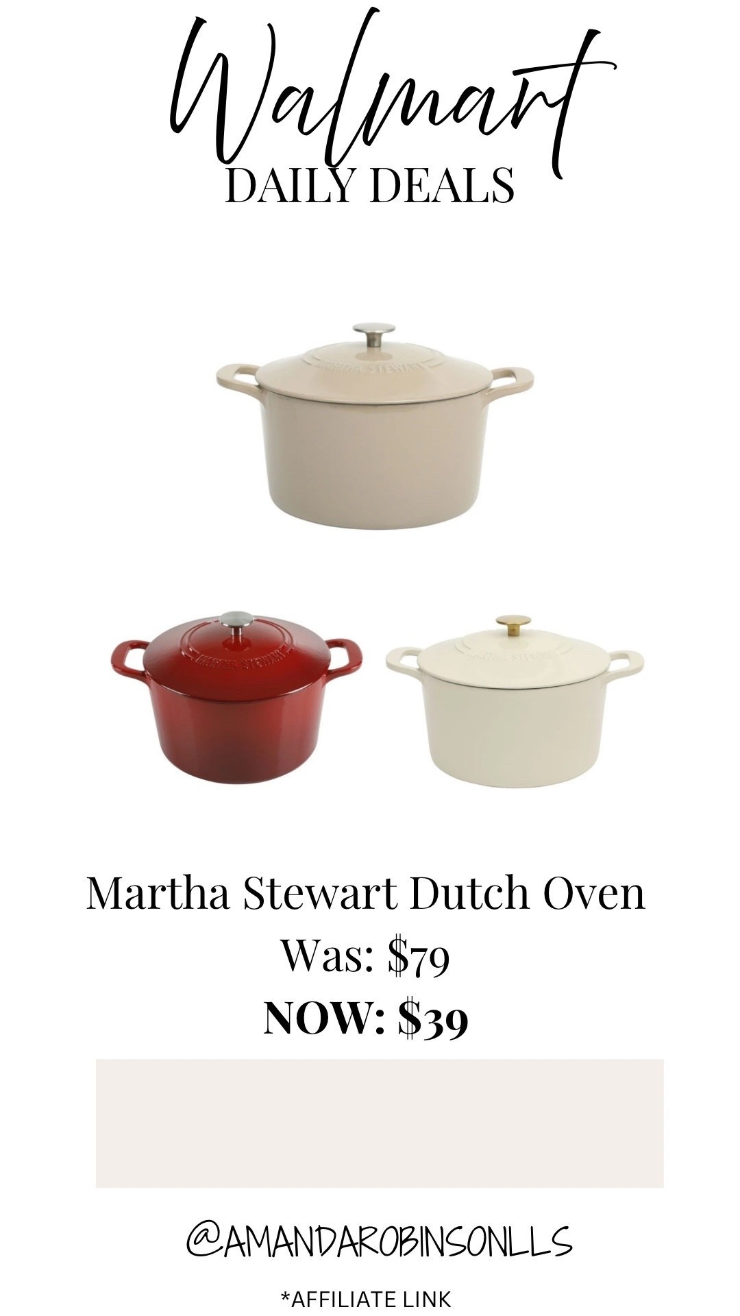 Walmart daily deals
Martha Stewart Dutch oven 

#LTKHome #LTKSaleAlert