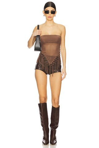 Shion Top in Brown | Revolve Clothing (Global)