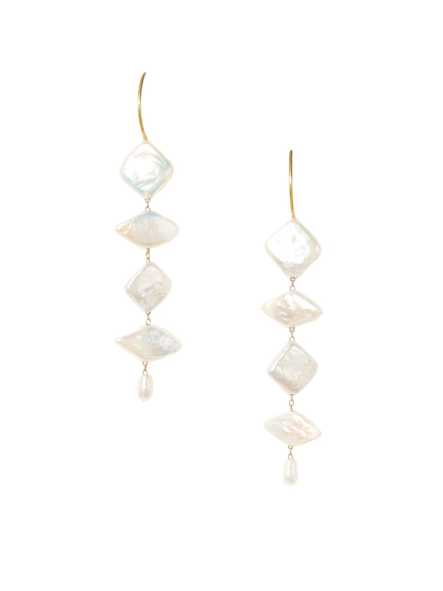 18K-Gold-Plated & Freshwater Pearl Drop Earrings | Saks Fifth Avenue