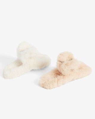 Set Of 2 Faux Fur Claw Clips | Express