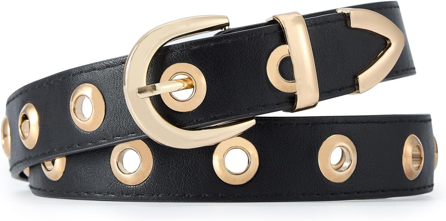 Women Studded Leather Belt for Jeans | Amazon (US)