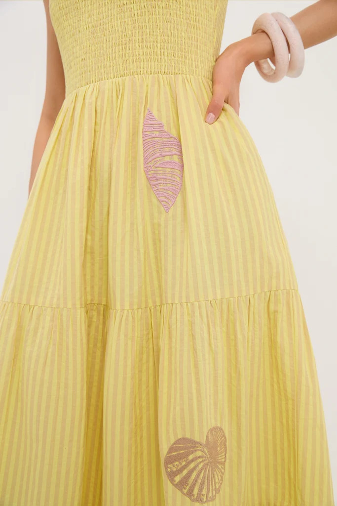 Citrine Stripe Embroidered Mallie Dress | Tuckernuck (US)