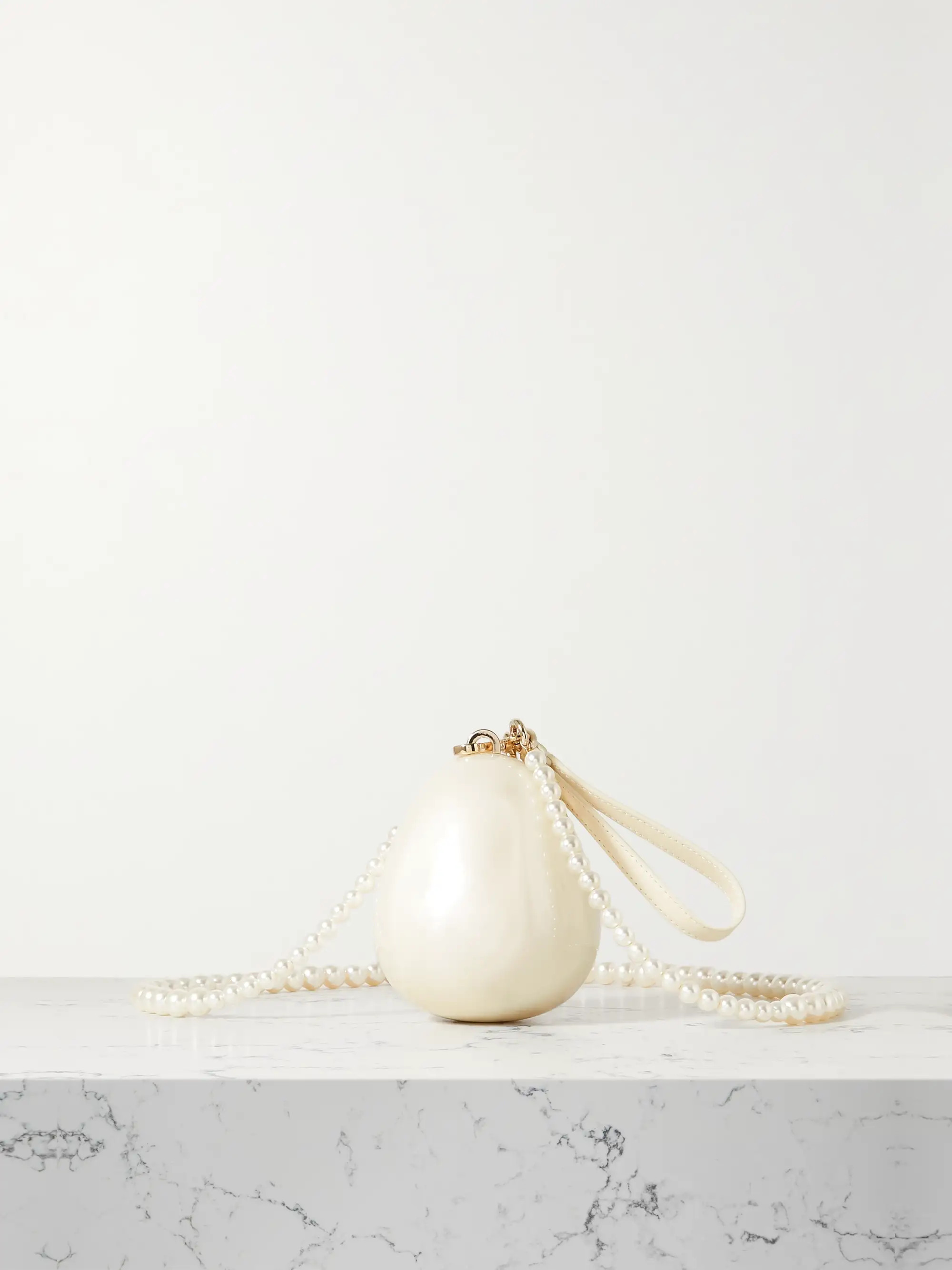Micro Egg faux pearl-embellished acrylic clutch | NET-A-PORTER (US)