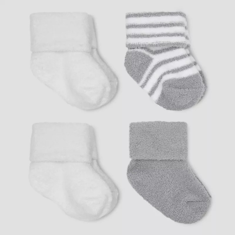 Carter's Just One You®️ Baby Boys' 4pk Chenille Socks - Gray/White | Target