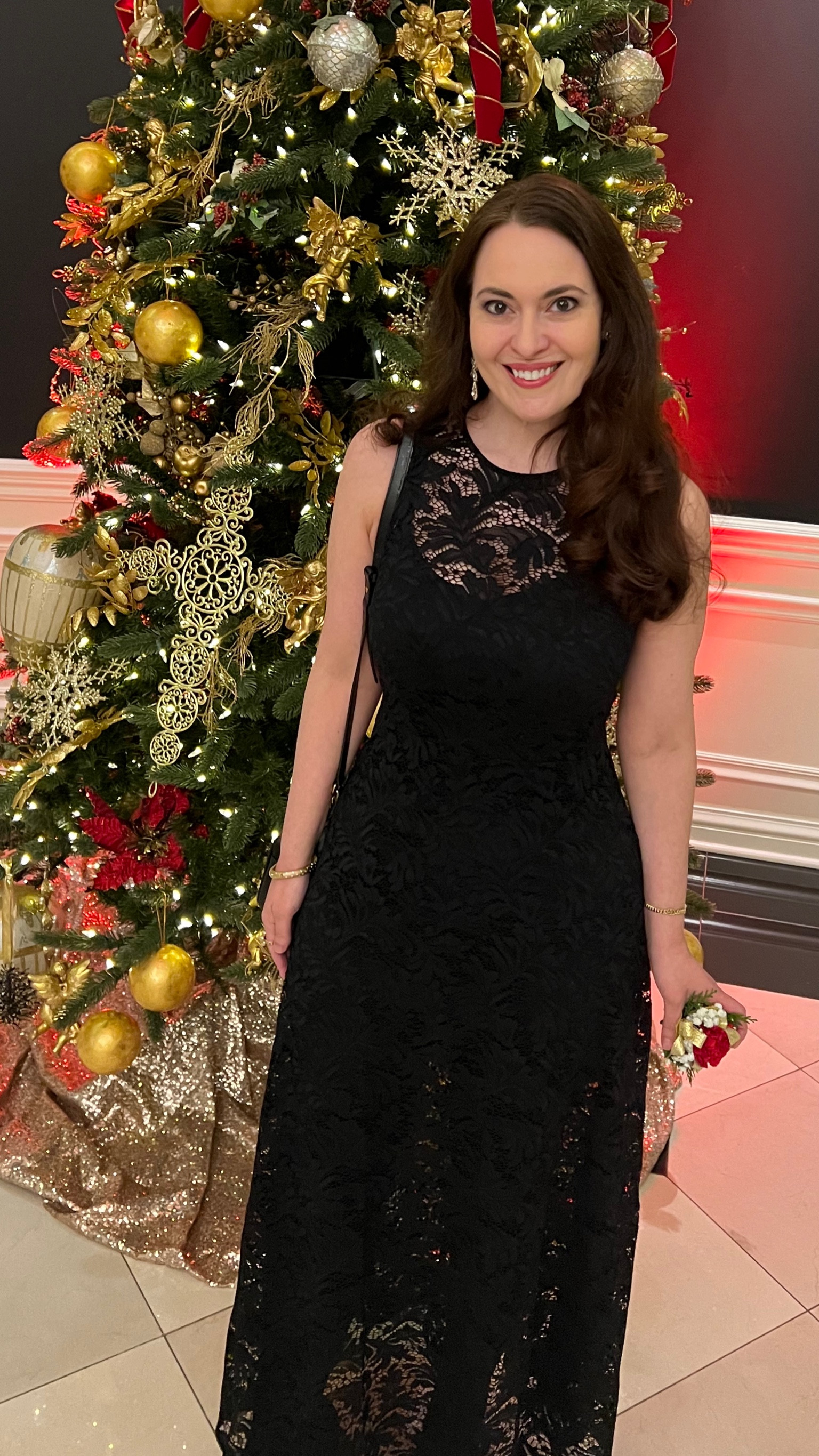 Great dress to wear for a  Christmas party or New Year’s Eve. The black lace dress is long, but not too long (about ankle length). There is a short black slip dress underneath. I’m wearing the small   

#LTKParties #LTKHoliday #LTKOver40