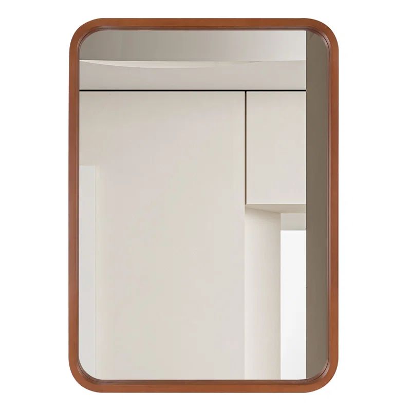 Kennocha Solid Wood Rectangle Wall Mirror with Hooks | Wayfair North America