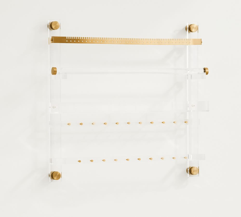 Acrylic Wall Mount Jewelry Organizer Brass | Pottery Barn (US)