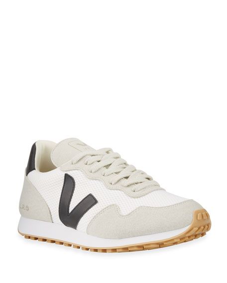 VEJA Mixed Leather Trainer Sneakers | Neiman Marcus