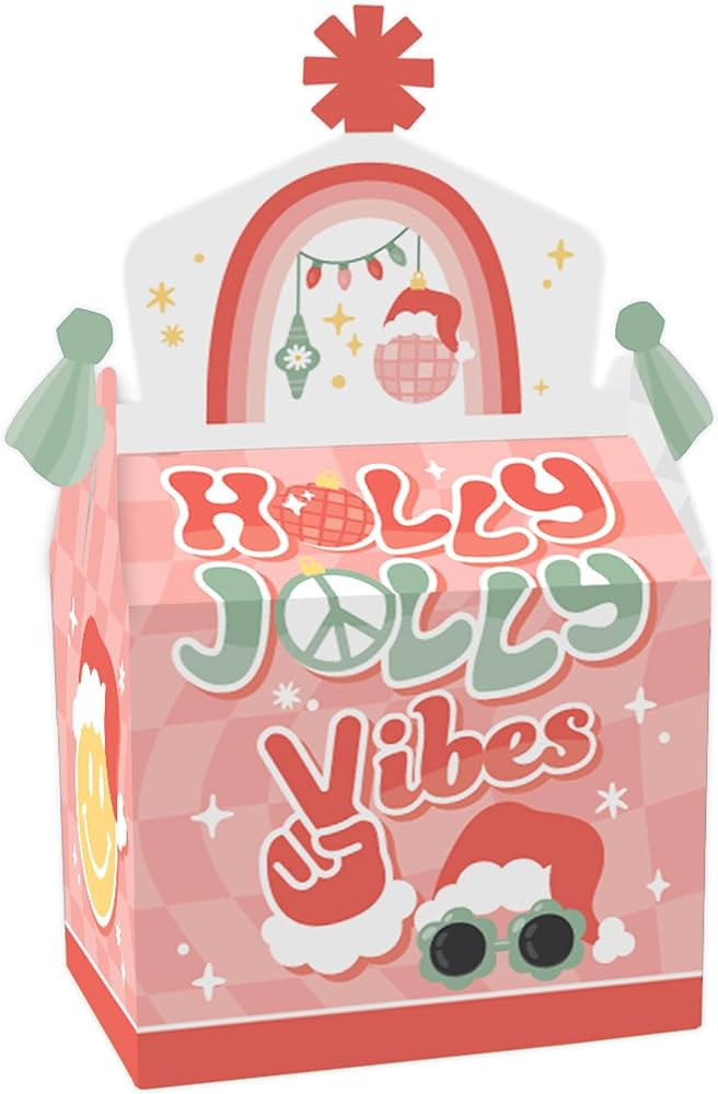 Big Dot of Happiness Groovy Christmas - Treat Box Party Favors - Pastel Holiday Party Goodie Gabl... | Amazon (US)