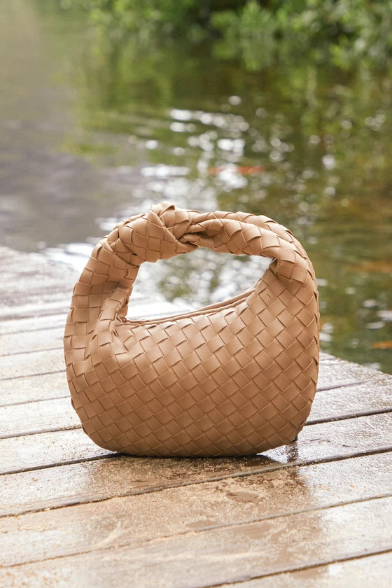 Mejia Beige Woven Knotted Handbag | Lulus