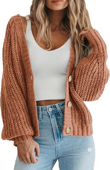 PRETTYGARDEN Women's Chunky Knit Open Front Cardigan Sweaters Fall Outfits | Amazon (US)