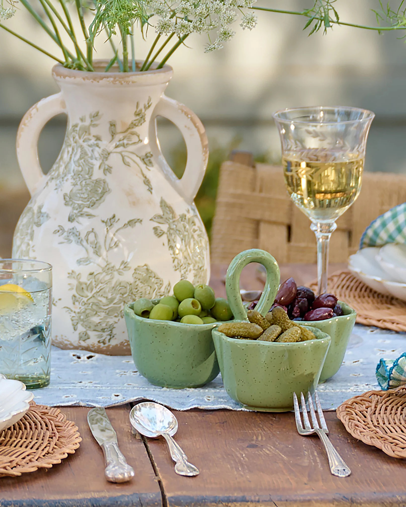 Green Scalloped Trio Snack Bowl | Magnolia