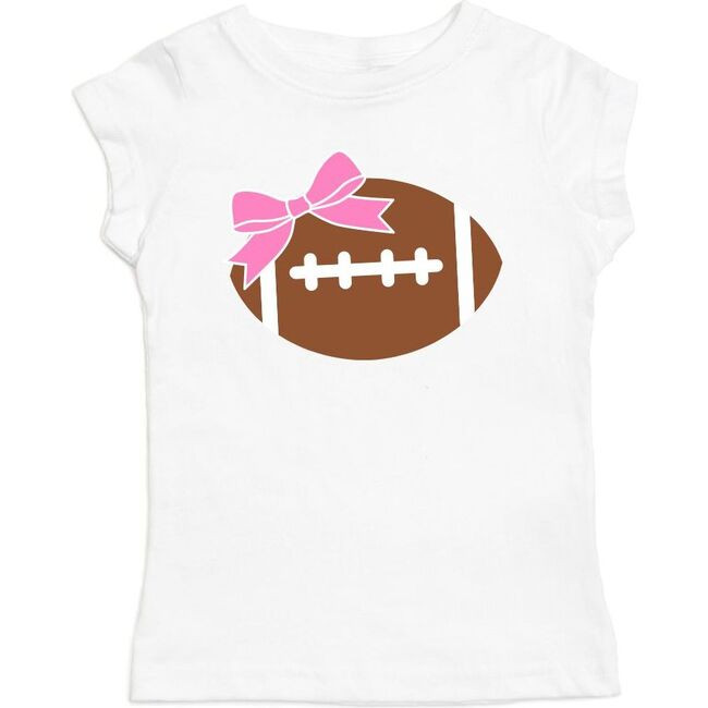 Football Bow Short Sleeve Shirt, White | Maisonette