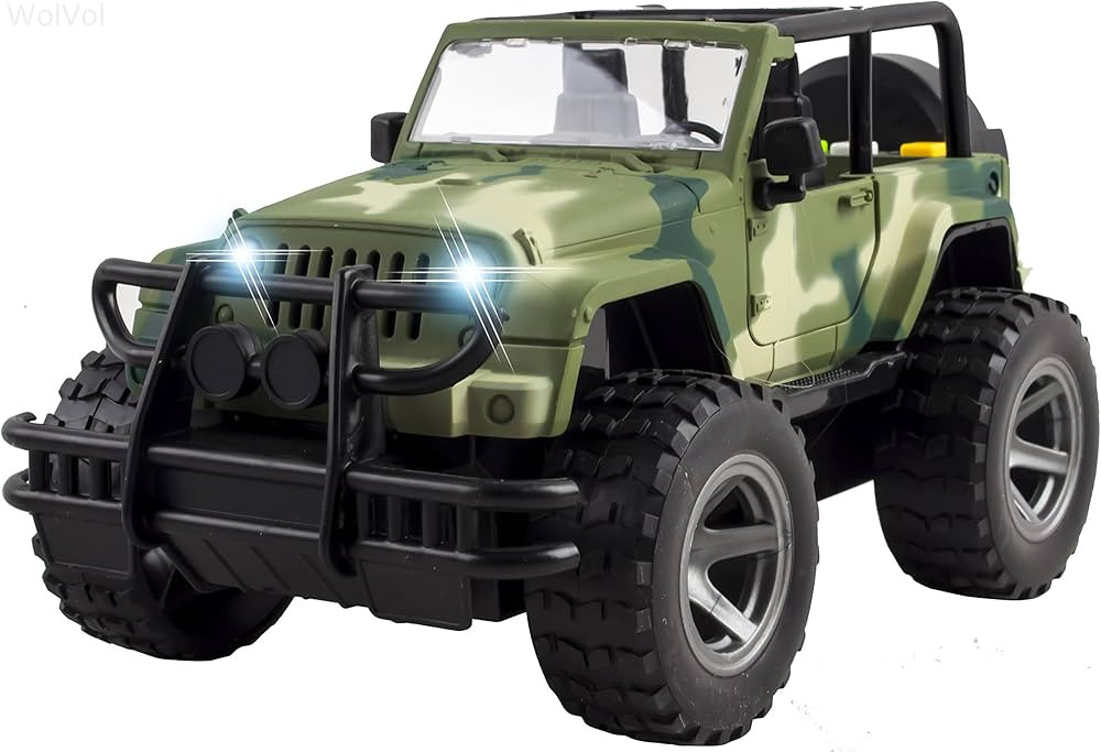 WolVolk Off-Road Military Fighter Car Toy - Friction Powered Toy Vehicle with Fun Lights & Sounds... | Amazon (US)