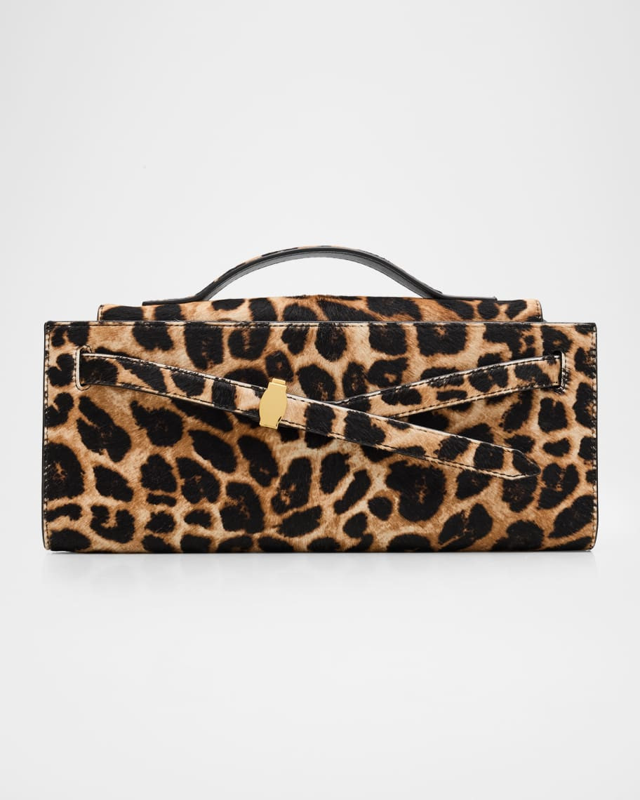 Dash Animal-Print Calf Hair Clutch Bag | Neiman Marcus