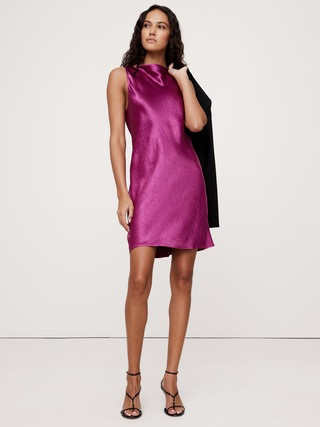 Crinkle-Satin Shift Dress | Banana Republic (US)