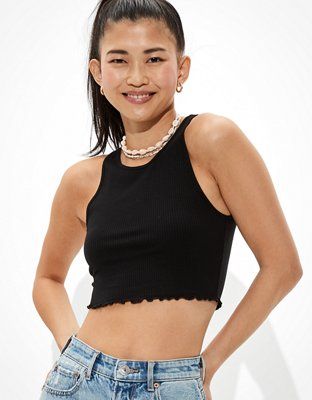 AE High-Neck Crop Tank Top | American Eagle Outfitters (US & CA)