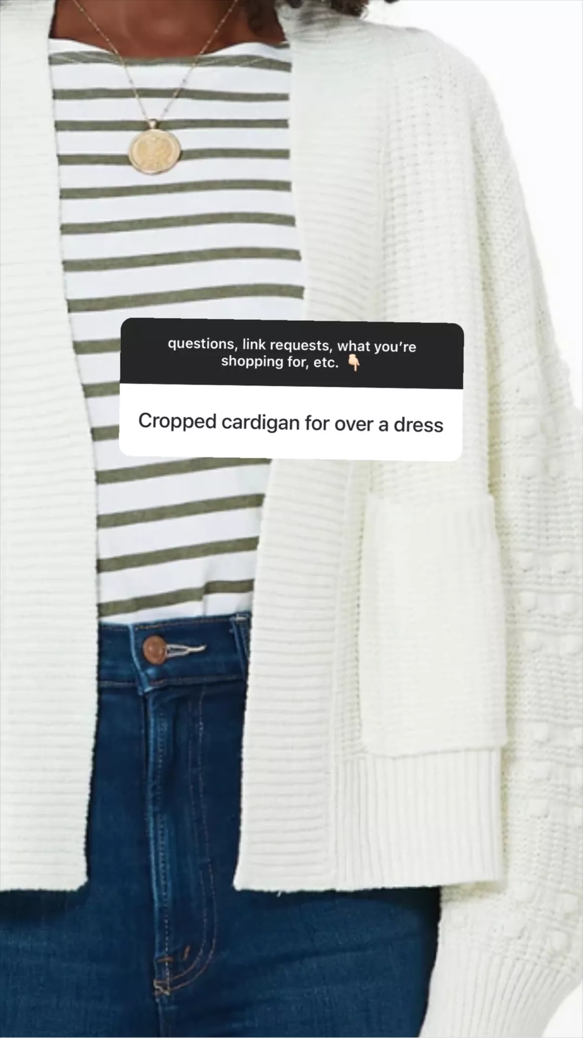 White Bobble Knit Crop Cardigan