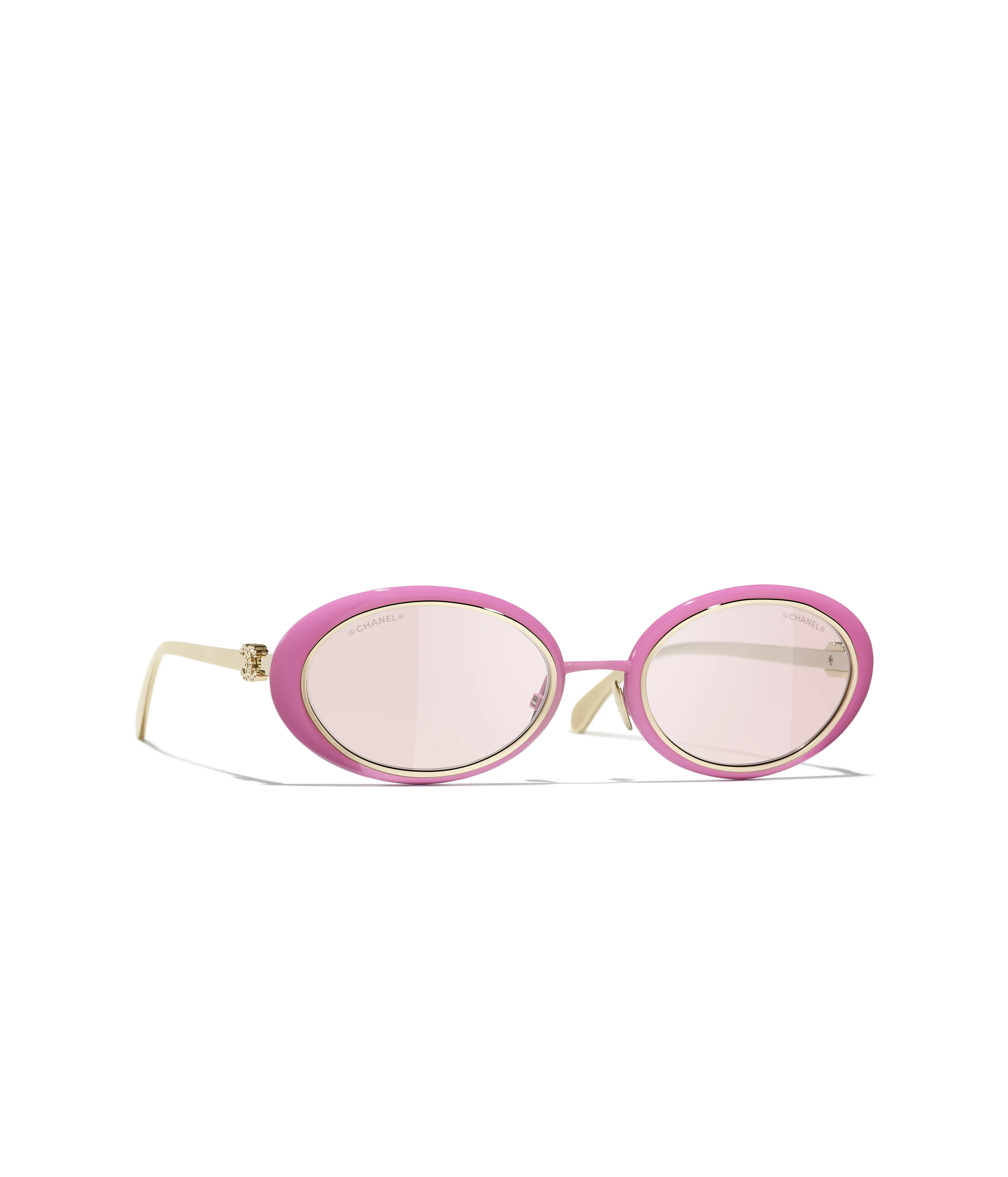 CHANEL Sunglasses: Oval Sunglasses, metal &mdash; Fashion | CHANEL | CHANEL | Chanel, Inc. (US)