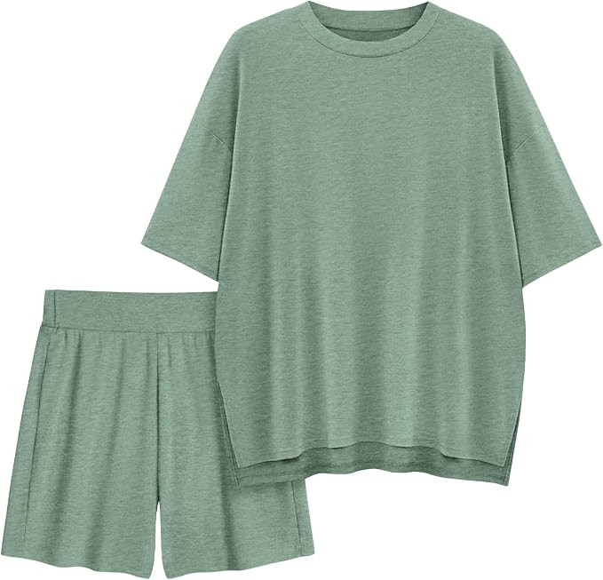 Womens 2 Piece Lounge Sets 2026 Summer Travel Outfits Casual Short Sleeve Oversized Tshirts Tops ... | Amazon (US)